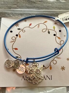 NEW! ALEX and ANI Colorful Holiday Angel Charm Bangle Bracelet